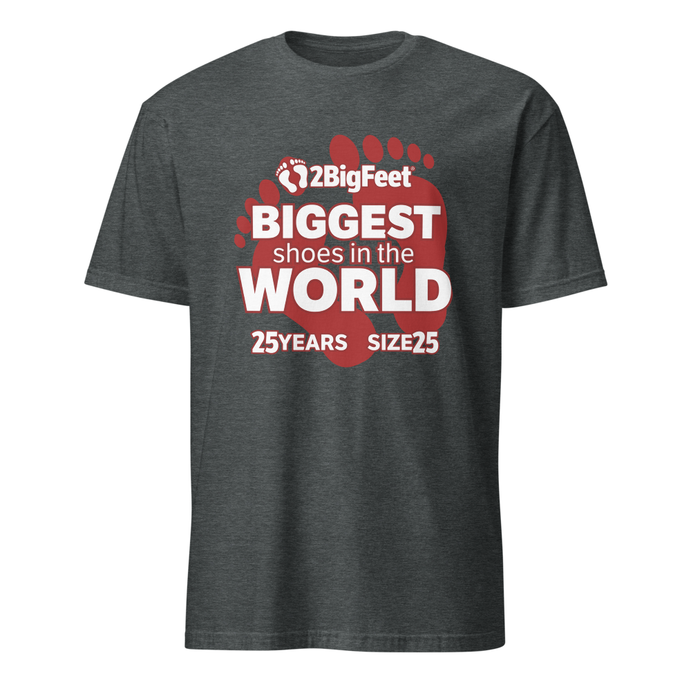 2BigFeet 25th Anniversary T-Shirt - Dark Heather Grey