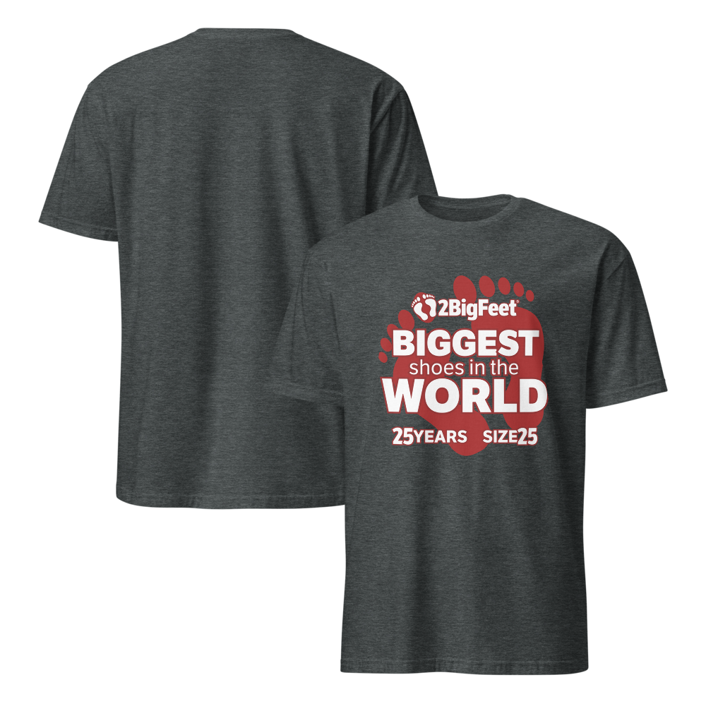 2BigFeet 25th Anniversary T-Shirt - Dark Heather Grey
