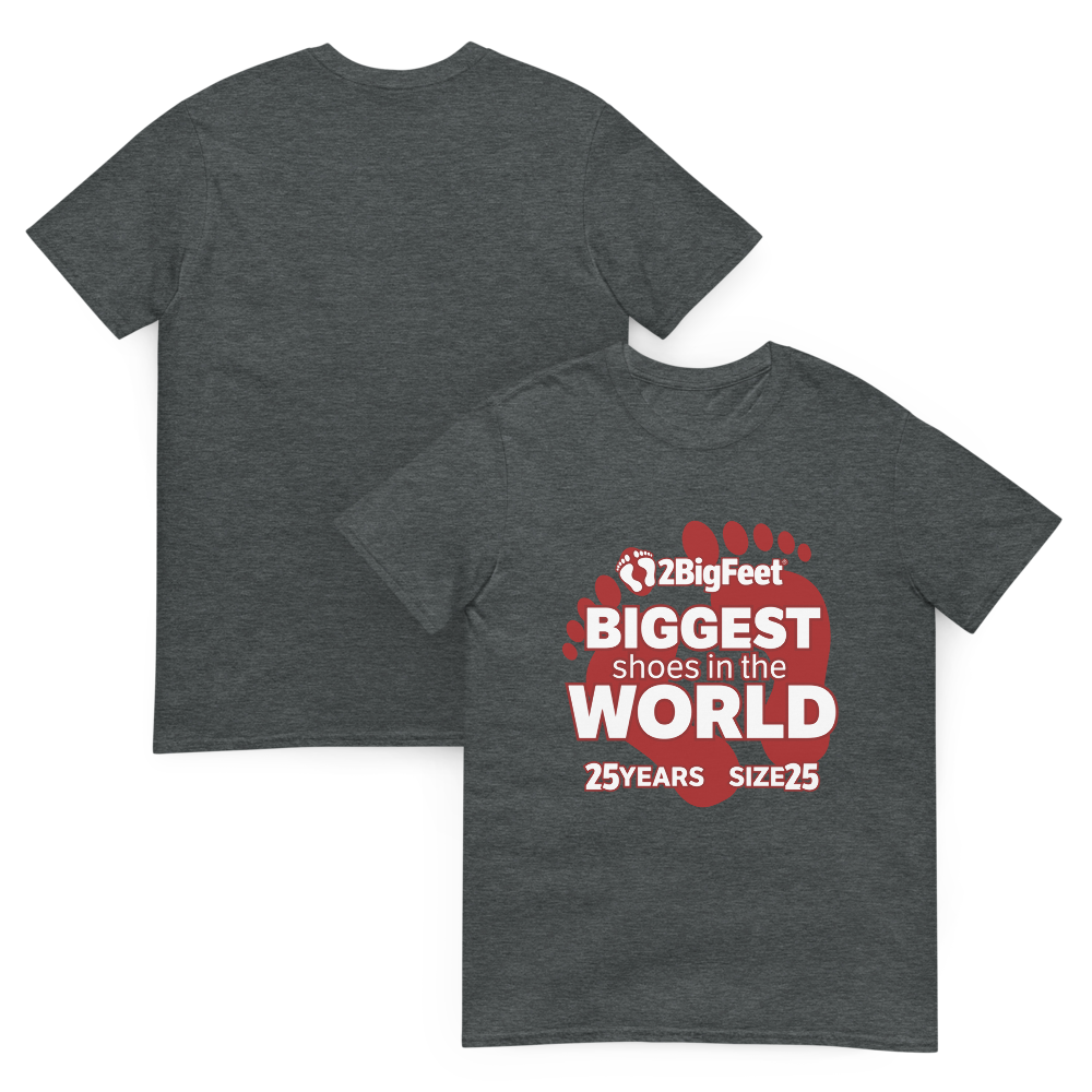 2BigFeet 25th Anniversary T-Shirt - Dark Heather Grey