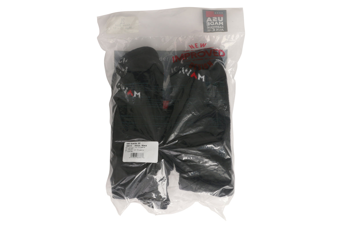 Wigwam Super 60 Quarter 6 Pack Socks Black