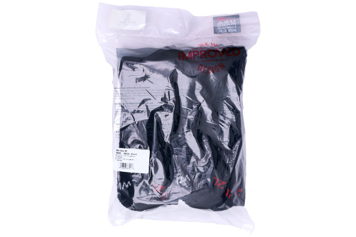 Wigwam Super 60 Crew 6 Pack Socks Black