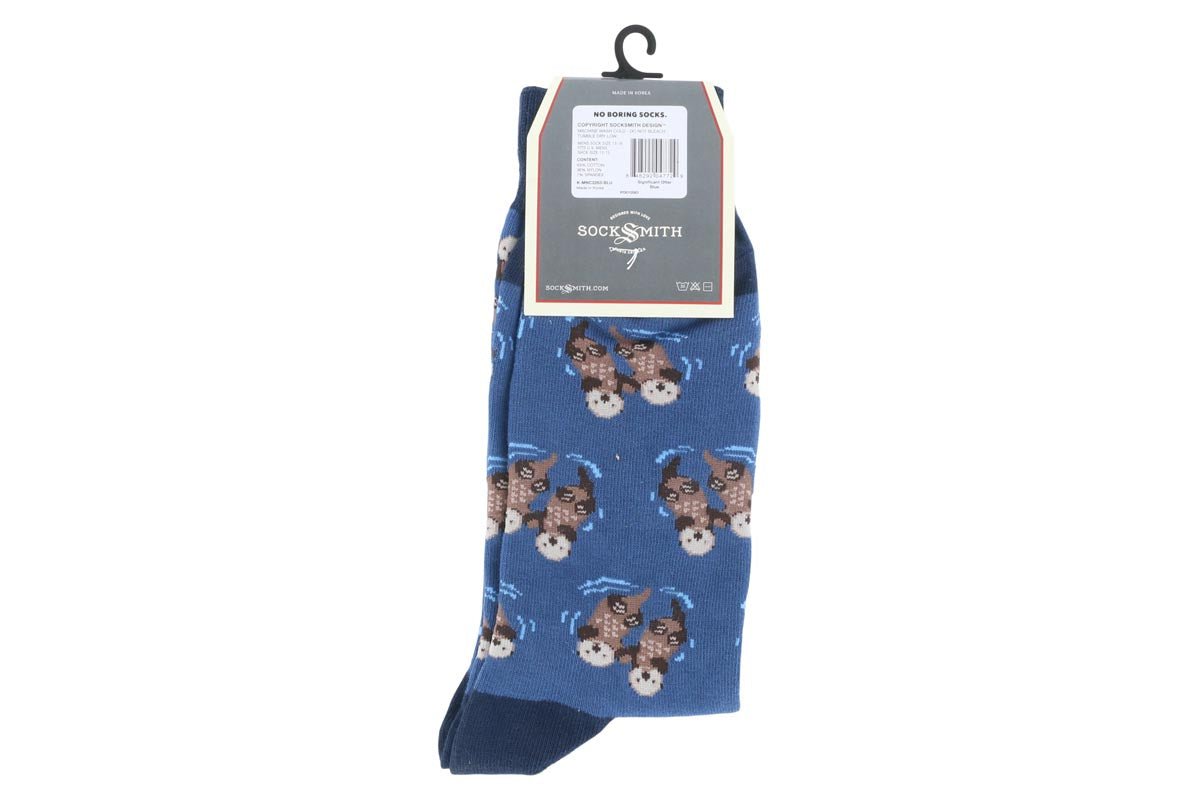 Socksmith Significant Otter Crew Fun Socks Blue