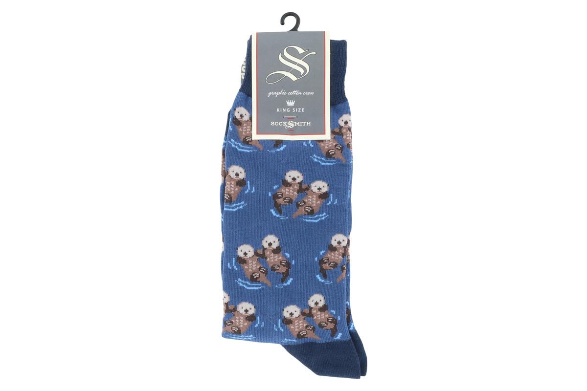 Socksmith Significant Otter Crew Fun Socks Blue