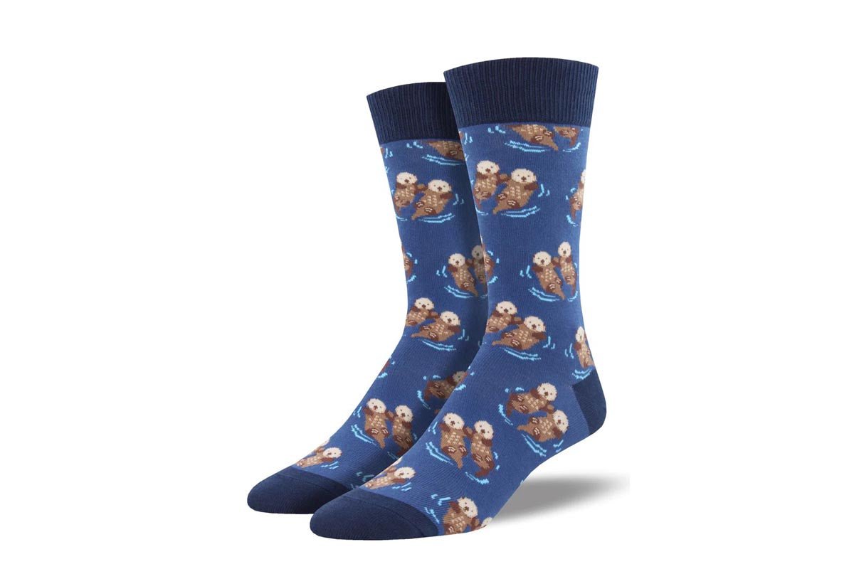Socksmith Significant Otter Crew Fun Socks Blue