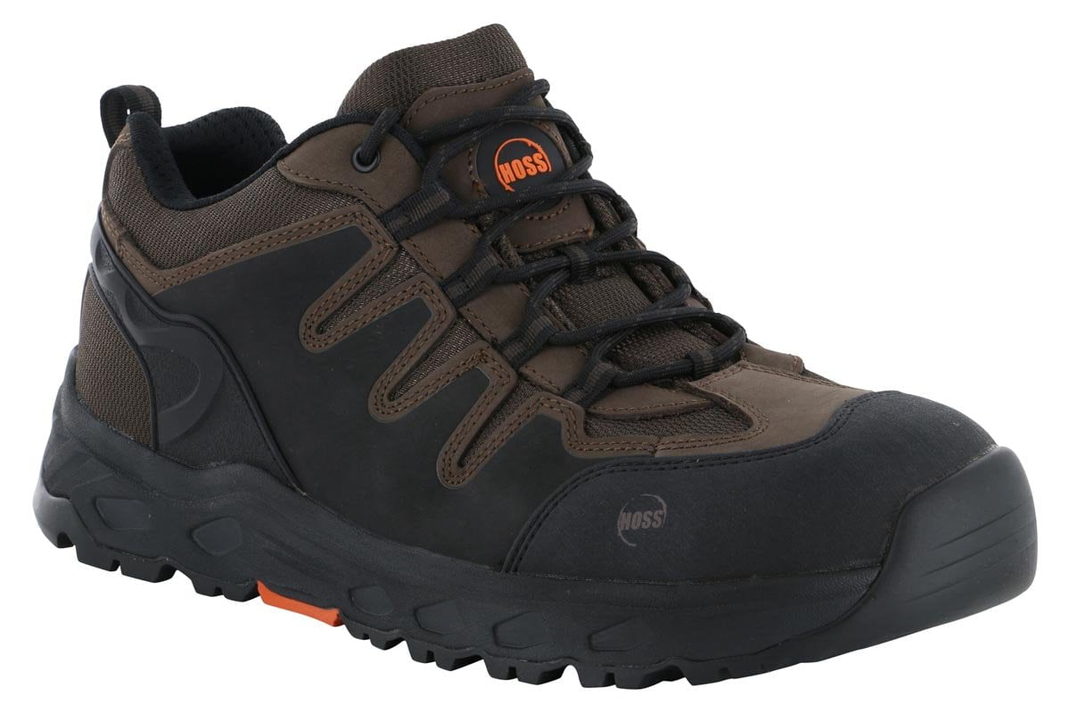 HOSS Eric Hi Soft Toe Brown Work Boot - Crazy Horse Leather, Slip-Resistant, Electrical Hazard Rated