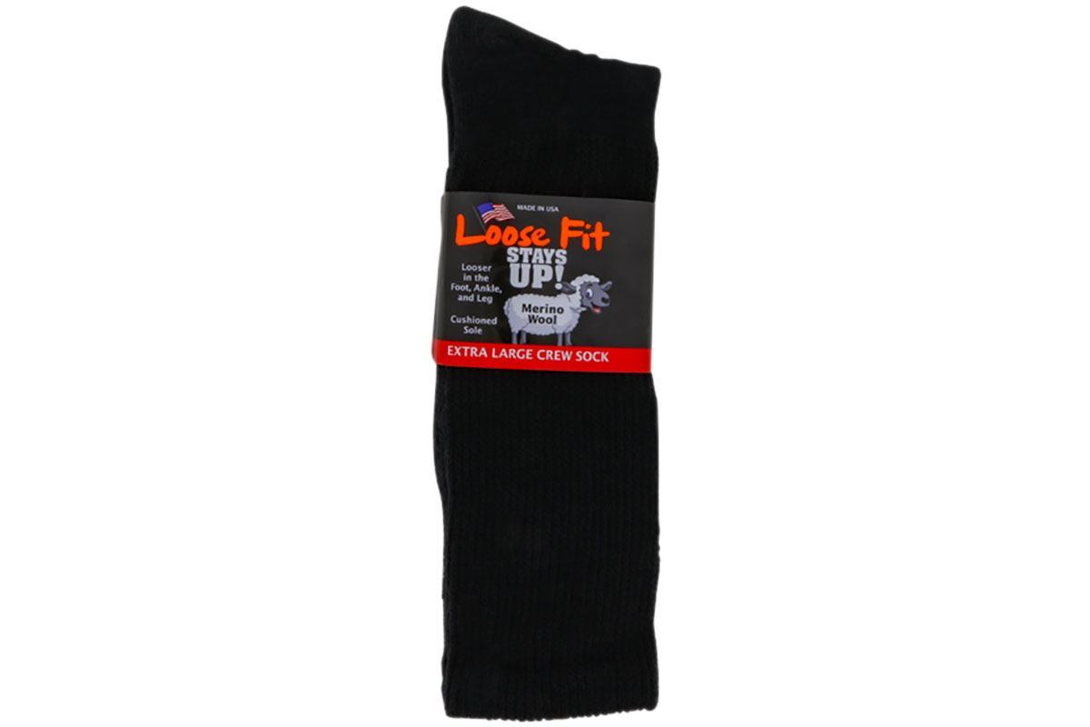 Socks Loose Fit Wool Crew Black