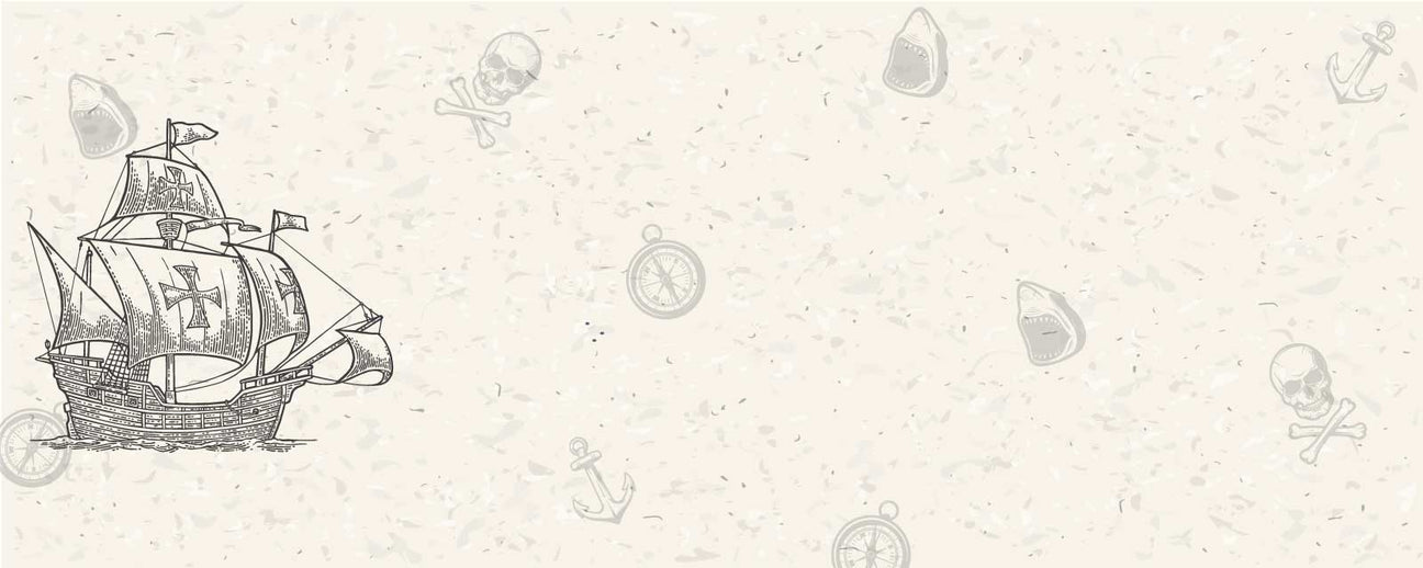 Background with a pirate ship