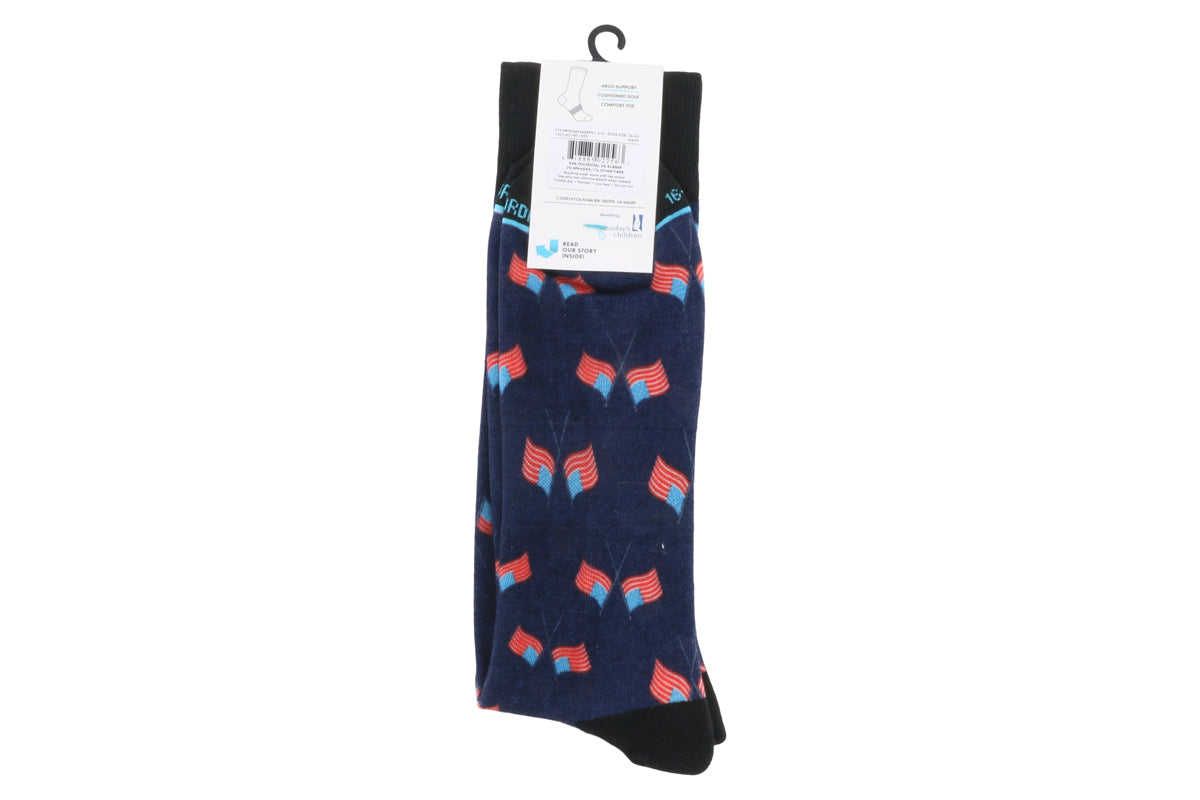 Tall Order Cushioned Dress Socks Flag 2BigFeet