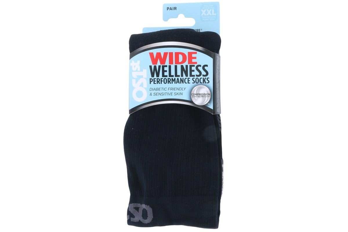 OS1st WP4 Wellness Performance Crew Socks Wide Black