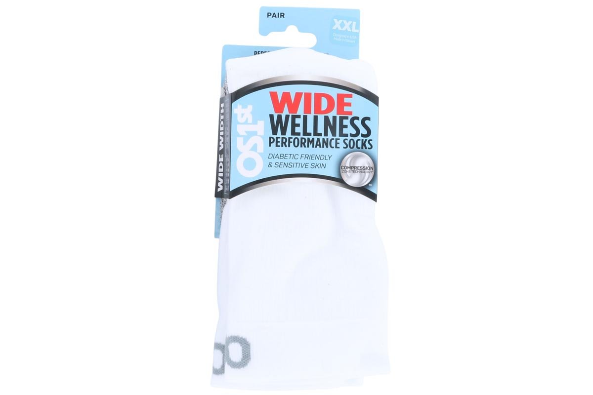 OS1st WP4 Wellness Performance Crew Socks Wide White