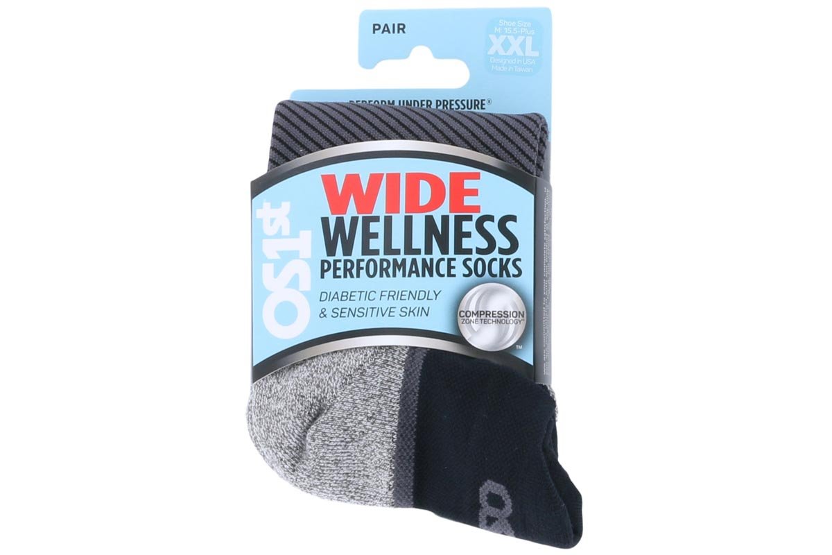 OS1st WP4 Wellness Performance No Show Socks Wide Black