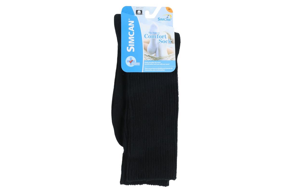 Simcan Comfort Diabetic Crew Sock Black