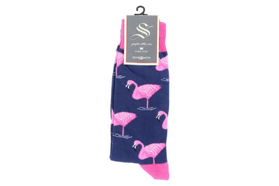 Socksmith Flamingo Crew Fun Socks Navy