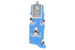 Socksmith Shark Attack Crew Fun Socks Blue