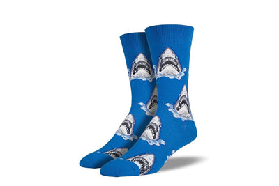 Socksmith Shark Attack Crew Fun Socks Blue