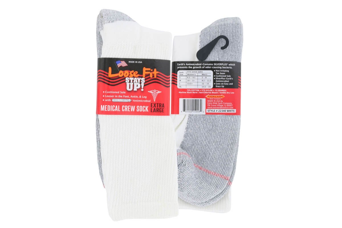 Extra Wide Sock Extra Wide Crew Loose Fit/Stays Up-Tan