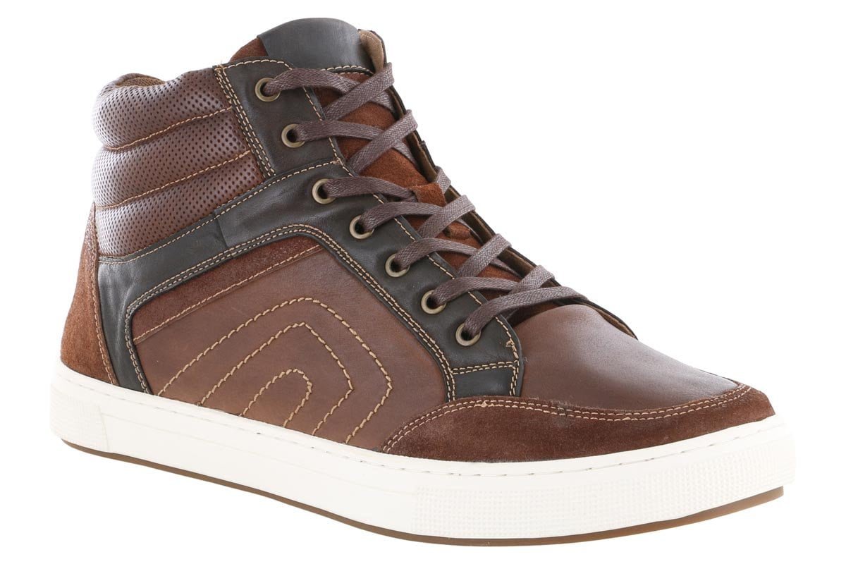 Propet Kenton High Top Casual Sneaker Brown 2BigFeet