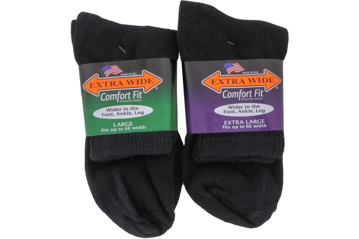 Extra Wide Socks Quarter Black