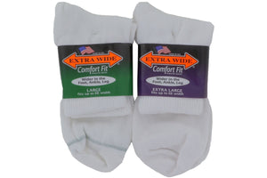 Extra Wide Socks Quarter White